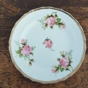 4pc Pink Rose Dessert Plates, 6.25 inch The HALLMARK ROSE Canonsburg China USA